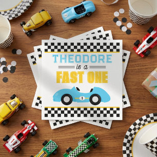 Fast One Race Car 1st Birthday Party Napkin