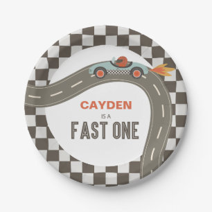 Fast One Race Car Birthday Paper Plates