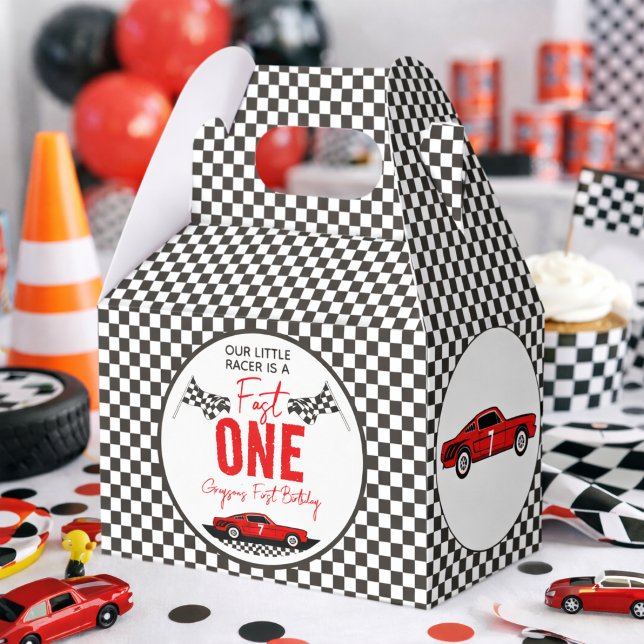 Fast One Race Car Boy 1st Birthday Party Favor Box (Fast One Race Car Boy 1st Birthday Party Favor Boxes
)
