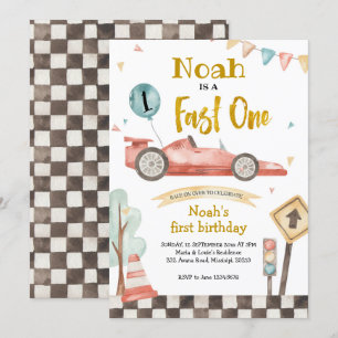 Fast One Racing Boy Invitation Anniversaire