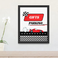 Fast one red race car boy birthday gifts parking