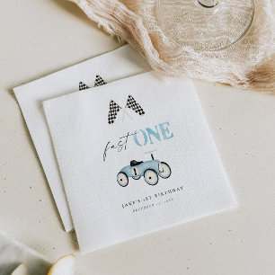 Fast ONE Retro Car Ride-On Blue Napkin