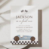 Fast One Vintage Race Car Boy 1st Birthday