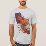 Fast Pitch Fury T-Shirt<br><div class="desc">The raw energy of baseball captured in motion and flame.</div>