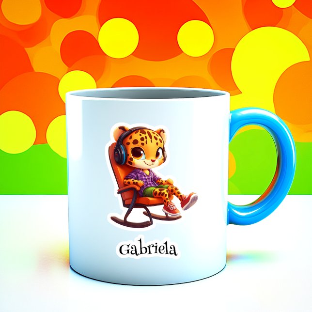 Fast Rocking Cheetah Personalized Vinyl Sticker (Creator Uploaded)