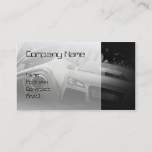 fast sport car in white business card