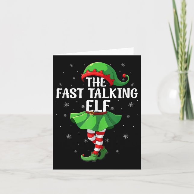 Fast Talking Elf Christmas Girls Women Elf Squad X Card (Front)