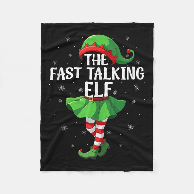 Fast Talking Elf Christmas Girls Women Elf Squad X Fleece Blanket (Front)