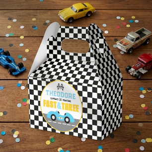 Fast & Three Race Car 3rd Birthday Party Favor Box