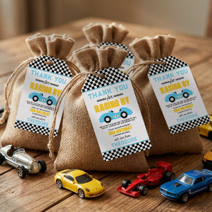 Fast & Three Race Car 3rd Birthday Party Gift Tags