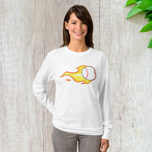 Fastball Flame Baseball Sports T-Shirt
