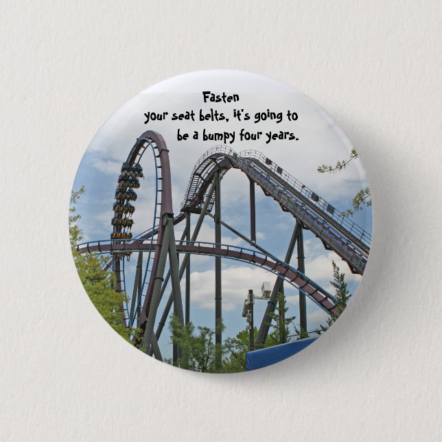 Fasten your seat belts 2 inch round button (Front)