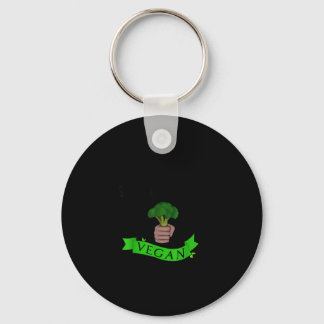 Faster stronger vegan broccoli - funny plant based keychain