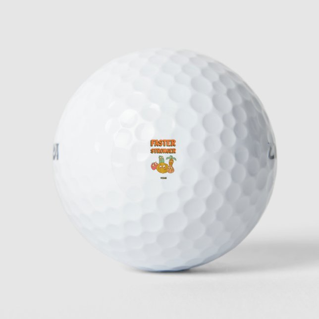 Faster Stronger Vegan  Golf Balls (Front)