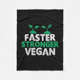 Faster stronger vegan novelty vegan athlete fleece blanket