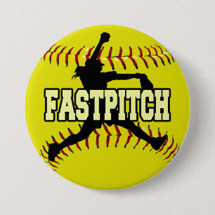 Fastpitch 3 Inch Round Button