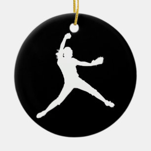Fastpitch Ornament w/Name Black