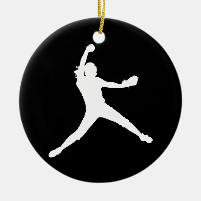 Fastpitch Ornament w/Name Black (Front)