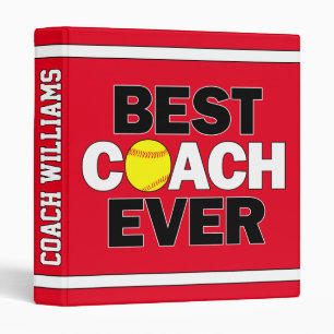 Fastpitch Softball Best Coach Ever Custom Name Binder