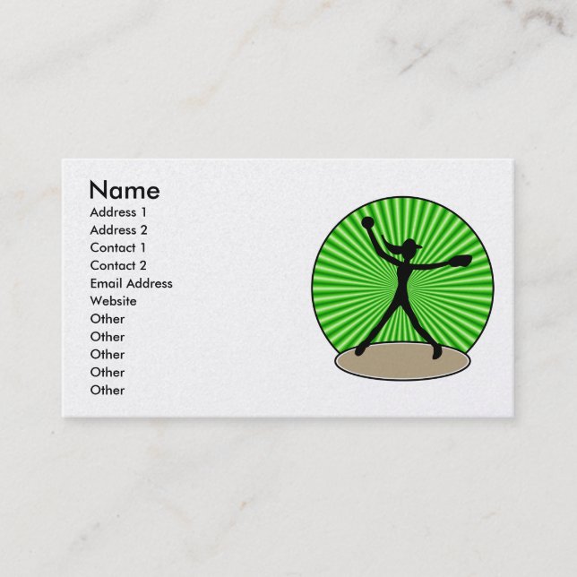Fastpitch Softball Business Card (Front)