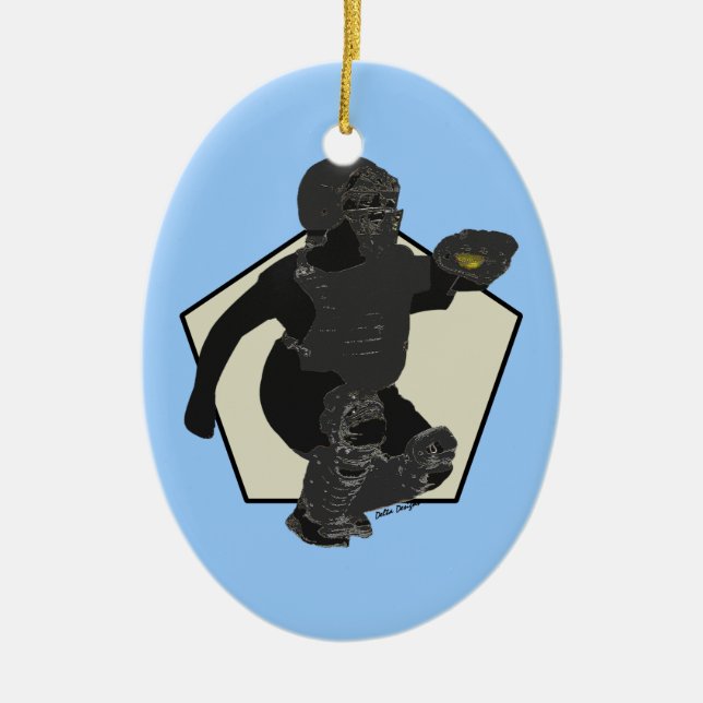 Fastpitch Softball Catcher's Ornament (Front)