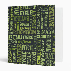 Fastpitch Softball Chalkboard Terms Binder