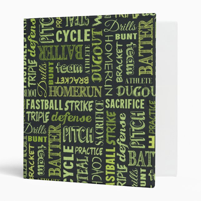 Fastpitch Softball Chalkboard Terms Binder (Front/Inside)