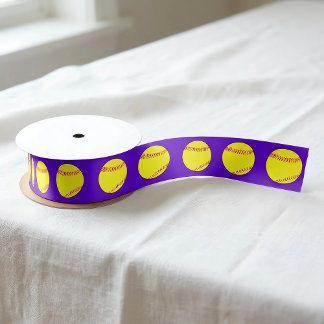 Fastpitch Softball Custom Team Colour Sports Party Satin Ribbon