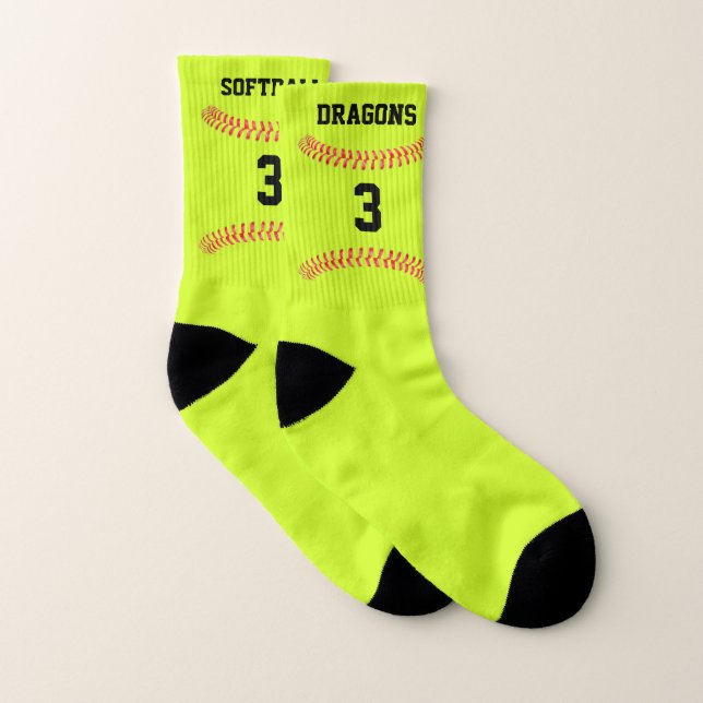 Fastpitch Softball Custom Team Name Player Number Socks (Pair)