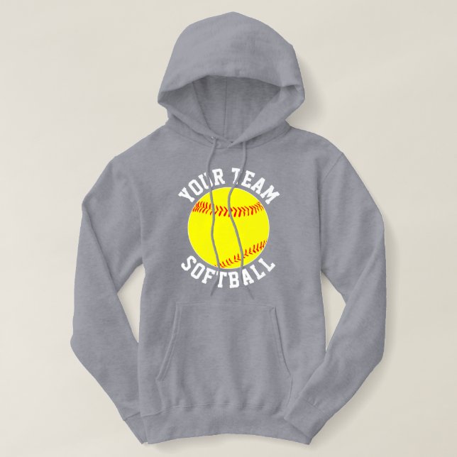 Fastpitch Softball Custom Team Name Sports Womens Hoodie (Design Front)