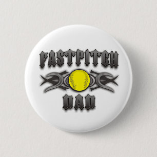 Fastpitch Softball Dad Tribal 2 Inch Round Button