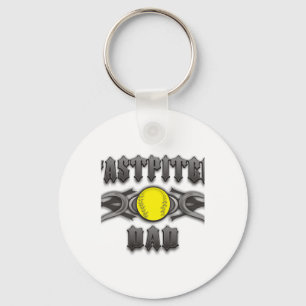 Fastpitch Softball Dad Tribal Keychain