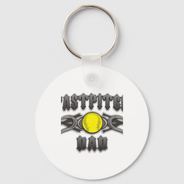 Fastpitch Softball Dad Tribal Keychain (Front)
