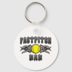 Fastpitch Softball Dad Tribal Keychain