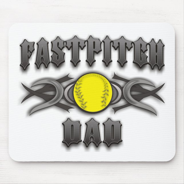 Fastpitch Softball Dad Tribal Mouse Pad (Front)