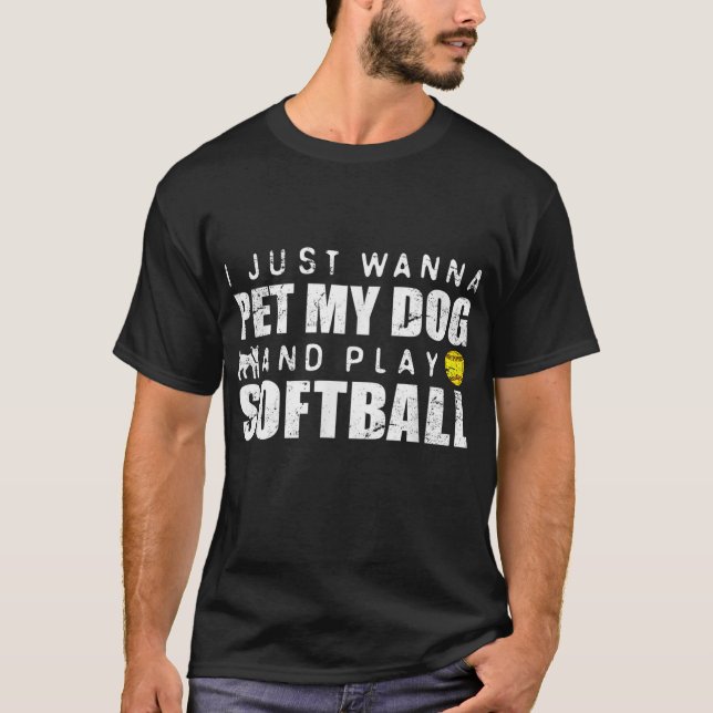 Fastpitch Softball Funny Dog T-Shirt (Front)