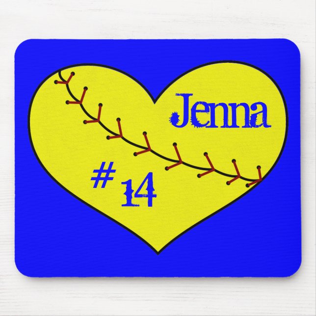 Fastpitch Softball Heart Mouse Pad (Front)