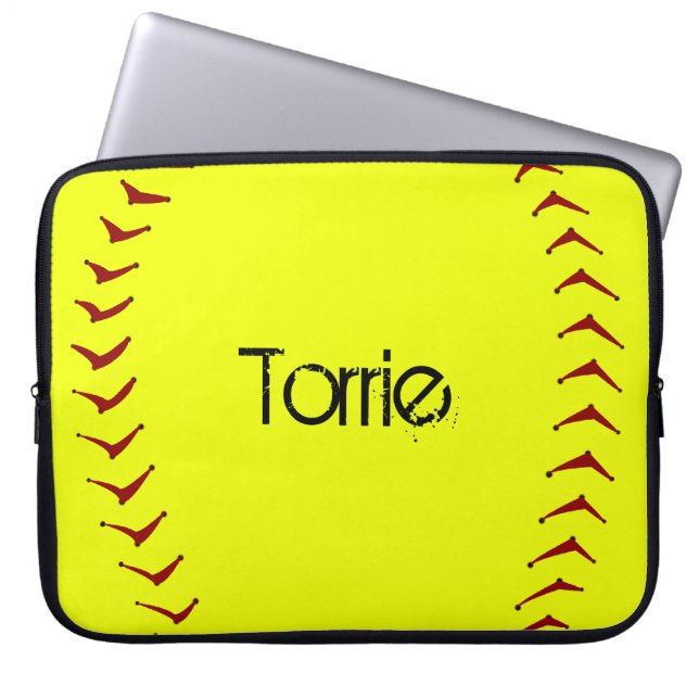 Fastpitch Softball Laptop Sleeve (Front)