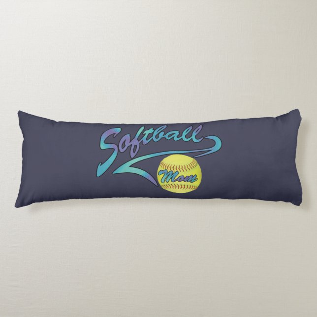 Fastpitch Softball Mom Athletic Tail Body Pillow (Front)