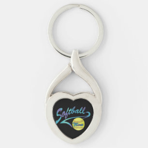 Fastpitch Softball Mom Athletic Tail Keychain