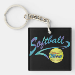 Fastpitch Softball Mom Athletic Tail Keychain