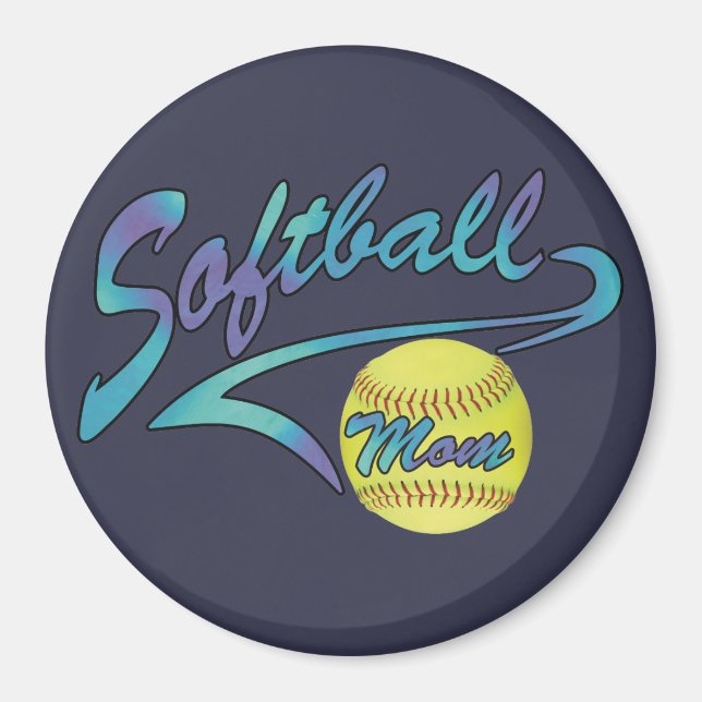 Fastpitch Softball Mom Athletic Tail Magnet (Front)