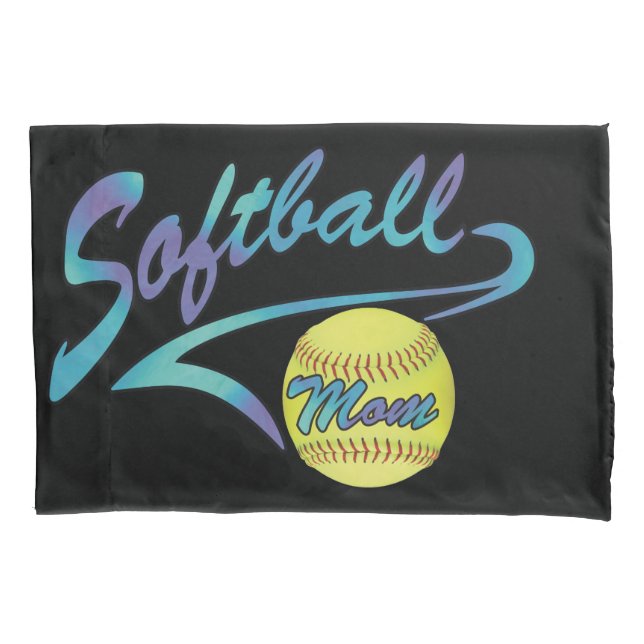 Fastpitch Softball Mom Athletic Tail Pillowcase (Front)