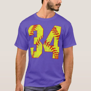 Fastpitch Softball Number 34 34 Softball  Jersey U T-Shirt