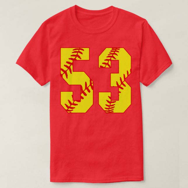 Fastpitch Softball Number 53 53 Softball  Jersey U T-Shirt (Design Front)