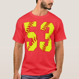 Fastpitch Softball Number 53 53 Softball Jersey U T-Shirt