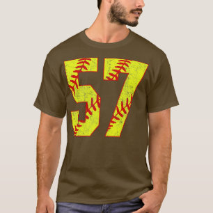 Fastpitch Softball Number 57 57 Softball Jersey U T-Shirt
