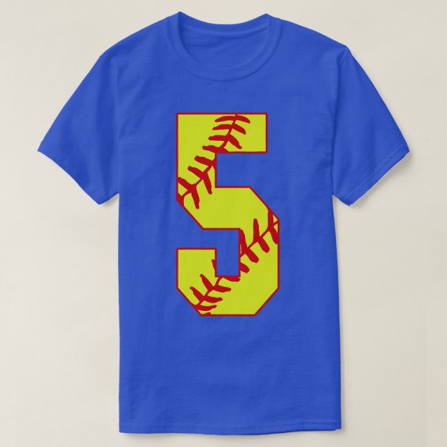 Fastpitch Softball Number 5 5 Softball  Jersey Uni T-Shirt (Design Front)