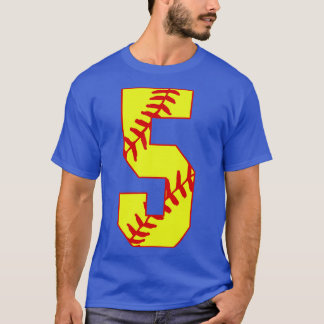 Fastpitch Softball Number 5 5 Softball  Jersey Uni T-Shirt