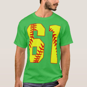 Fastpitch Softball Number 61 61 Softball Jersey U T-Shirt
